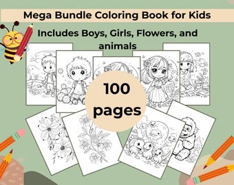 Kawaii Coloring Book for Kids Download l Animals, Boys, Girls, Flowers (PDF)
