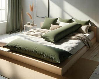 Cotton Poplin Lumbar Pillow Cover: Custom Size Throw Pillowcase