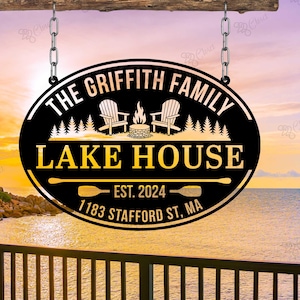 Custom Lake House Sign, Lake House Metal Sign,Lake House Wall Art,Lake Home Decor Sign, Lake House Camping Sign