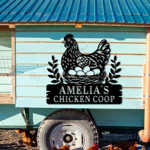 Enseigne en métal personnalisée poulailler, art mural poulailler, poulailler, poulailler, poulailler, poulailler, poulailler, poulailler, poulailler