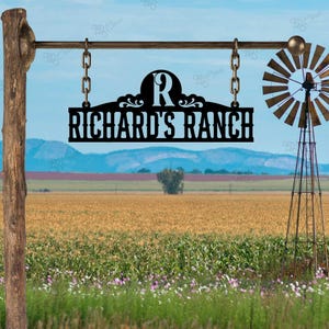 Personalized Ranch Entrance Sign, Ranch Name Sign, Farmhouse Metal Sign ...
