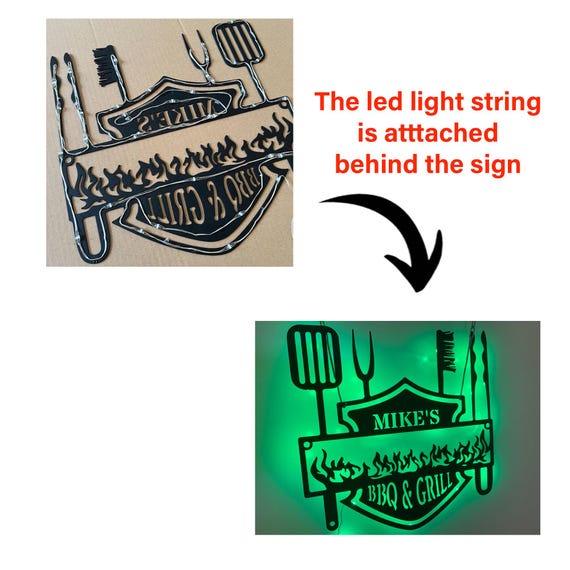 Personalized Soccer Ball Metal Wall Art Led Light, Soccer Ball