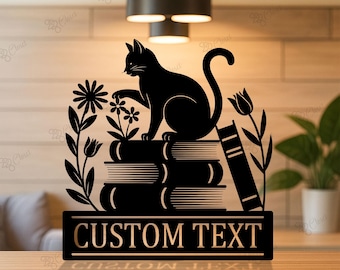 Custom Library Metal Sign,Floral Bookshop Sign,Personalized Book Sign,Reading Room Sign,Books Metal Wall Art,Reading Room Gift