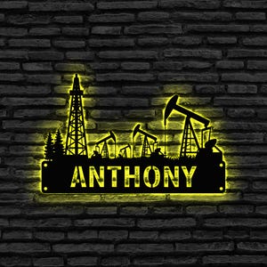 Custom Oilfield Neon Name Sign,Oil Metal Name Sign, Oil Decor, Oil Art Sign, Oil Gift, Oil Rig Gift Sign