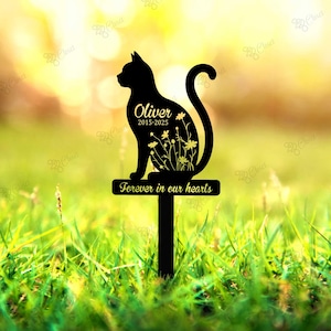 Personalized Cat Grave Marker, Memorial Cat Stake, Cat Memorial Plaque,  Cat Memorial Gift, Cat Lover Gift, Pet Loss Gift,
