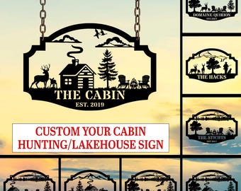 Custom Cabin Metal Sign,Personalized Lakehouse Sign,Hunting Cabin Metal Sign,Camp Cabin Sign,Cabin Metal Name Sign,Lakehouse Metal Sign