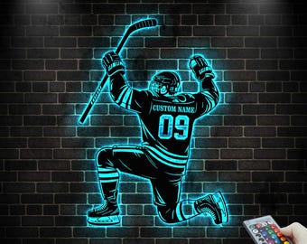 Personalized Ice Hockey Wall Sign,Hockey Player Sign,Hockey Wall Sign,Sports Room Decor,Ice Hockey Gift,Sports Room Decor