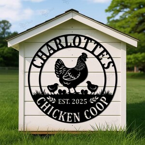 Plaque en métal personnalisée pour poulailler, enseigne pour poulailler, enseigne en métal pour poulailler, plaque nominative pour poulailler, enseigne pour poulailler, décor de ferme dans l'arrière-cour