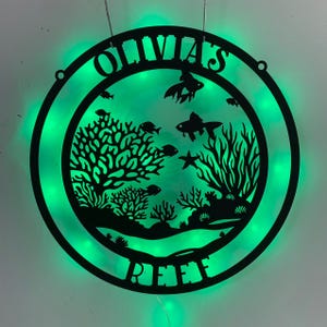 Custom Reef Metal Wall Decor, Reef Metal Sign, Fish Coral Reef Metal Wall Art, Home Aquarium Sign, Beach House Sign,
