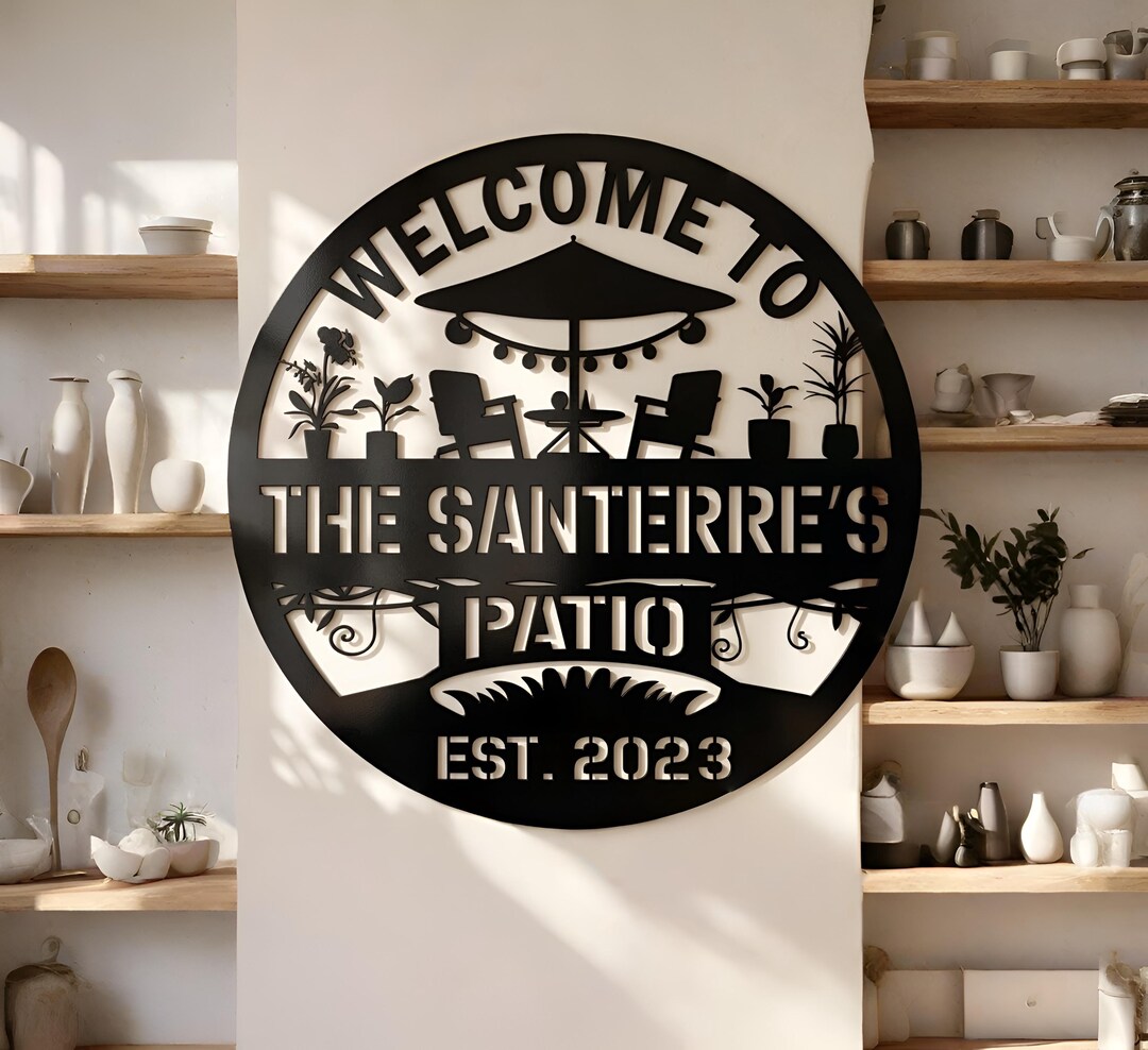 Personalized Metal Patio Sign, Custom Metal Backyard Sign, Outdoor ...