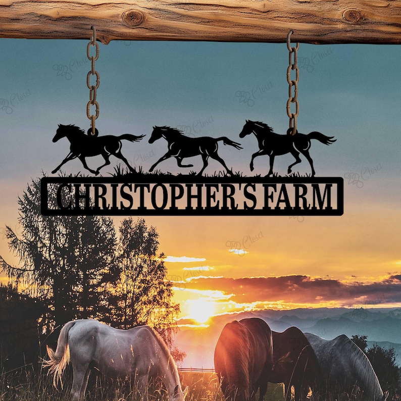 Personalized Horse Ranch Sign,metal Horse Farm Sign, Outdoor Ranch Name ...