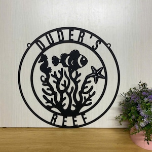 Personalized Fish Reef Metal Sign With Led Light, Custom Aquarium Reef Metal Wall Art, Fish Reef Decor, Housewarming Gifts, Reef Lover Gifts