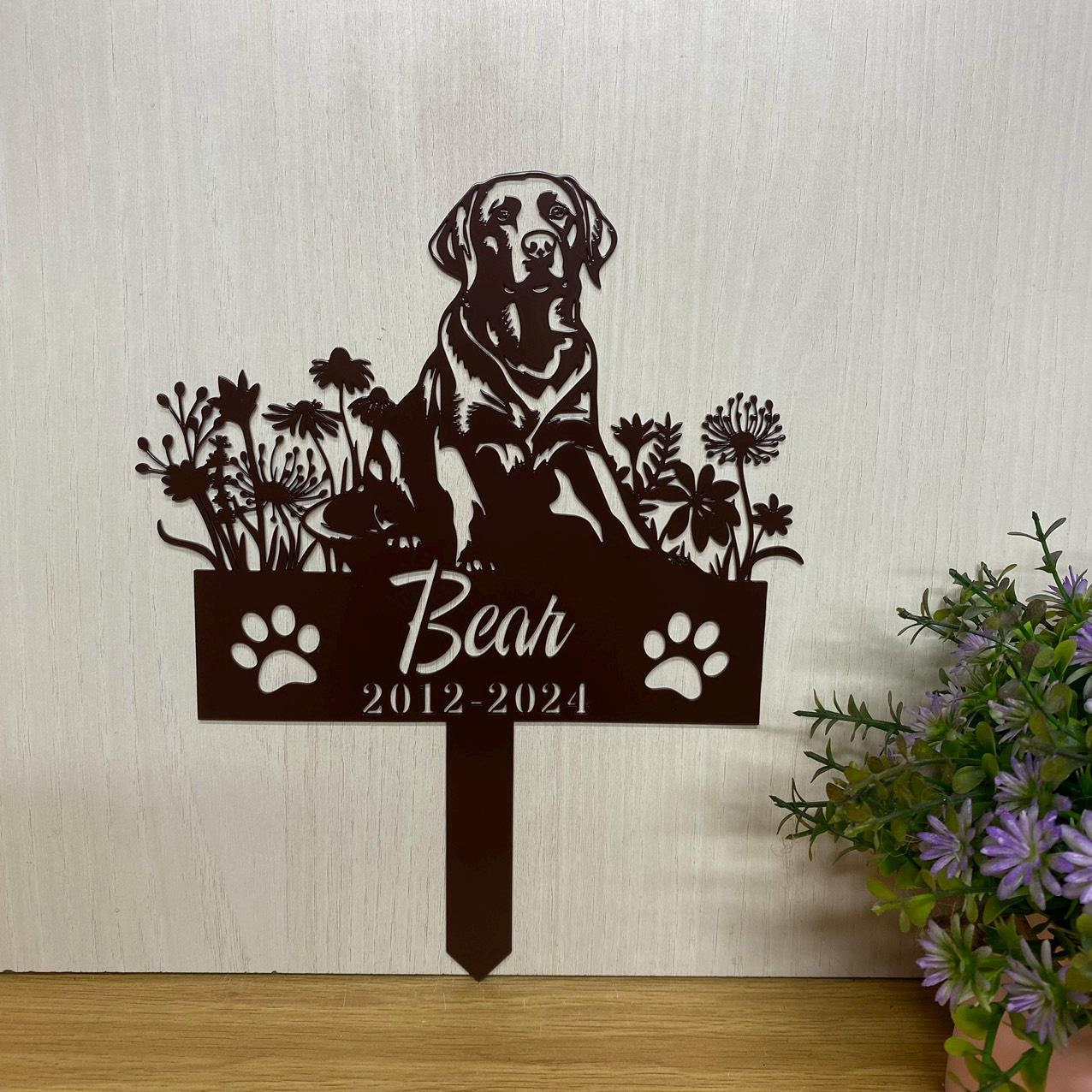 Personalized Labrador Retriever Memorial Stake, Labrador Metal Sign, Dog Grave Marker, Pet Remembrance Gift, Sympathy Gift, Dog Yard Sign