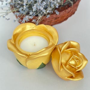 Gypsum Rose Candle Set – Eternal Bloom with Refillable Wax | Elegant Home Décor & Gift | Floral Scent | Birthday Present