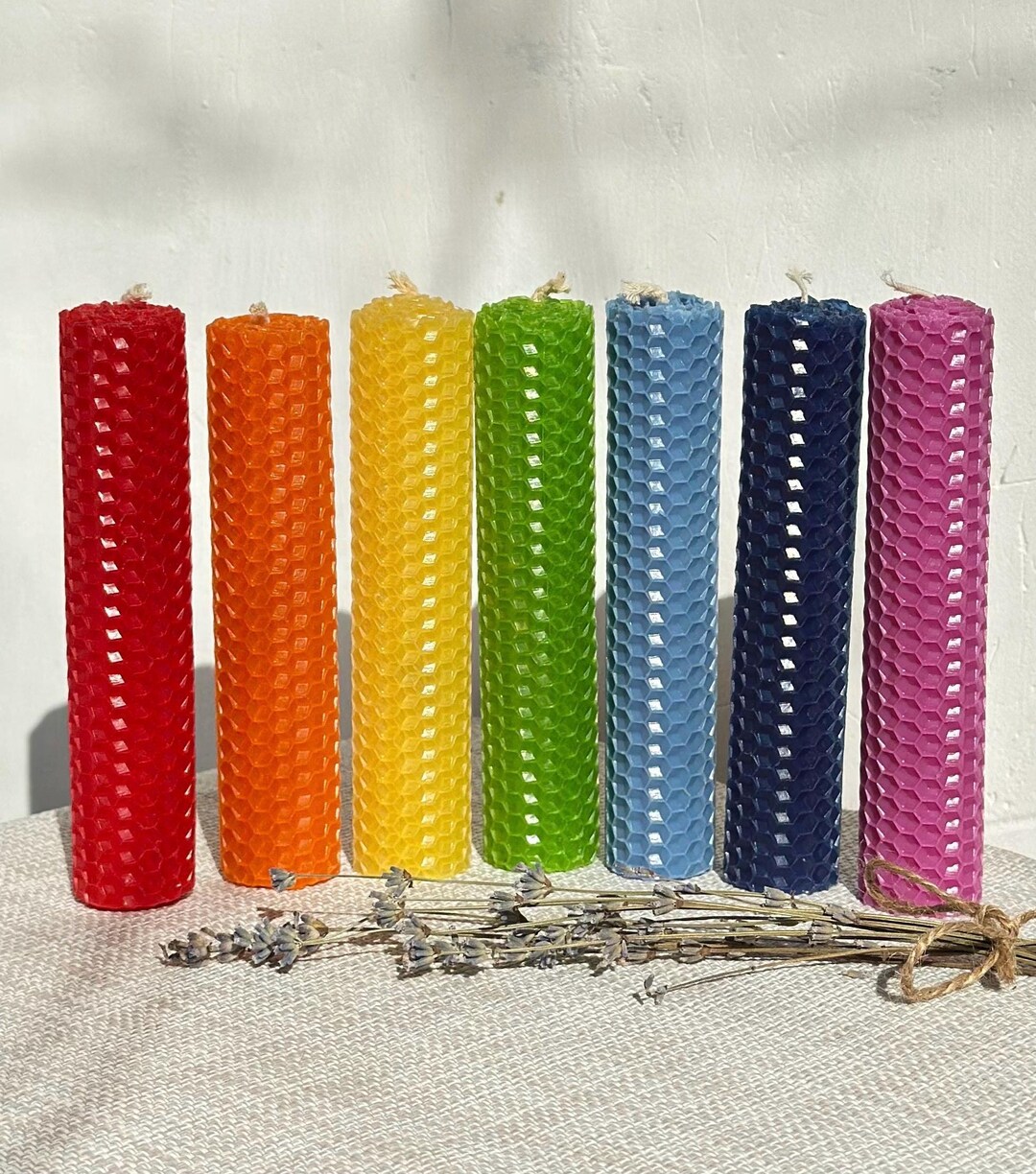 Multi-colored Beeswax Set of Candles ~ Spell Candles, Wiccan Altar ...