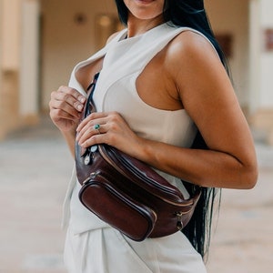 Handgefertigte italienische gewaschene Leder Gürteltasche - Crossbody Gürteltasche, Premium Leder Fanny Pack für Reisen, Festivals und den täglichen Gebrauch, Gürteltasche