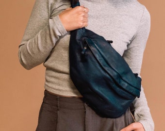 Italienische Vollnarbenleder Gürteltasche - Fanny Pack Crossbody Taille Tasche Reise Festival