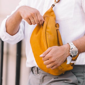Vollnarbige handgefertigte italienische Leder Gürteltasche - Crossbody Gürteltasche - Premium Leder Fanny Pack für Reisen, Festivals und den täglichen Gebrauch