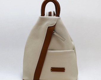 Small Italian Leather Backpack Purse: Full Grain Leather Handbag