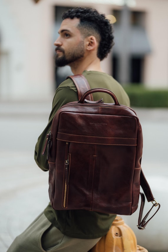 16 Inch Leather Laptop Backpack Italian Full Grain Work Business Bag for Men Women - Etsy Israel 16 Inch Leather Laptop Backpack Italian Full Grain Work Business Bag for Men Women - Etsy Israel