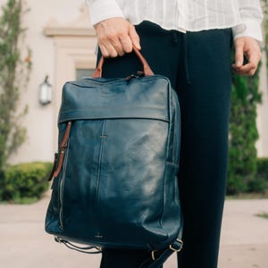 Handgemaakte Italiaanse leren rugzak, elegante authentieke leren tas voor mannen, luxe handtas gemaakt in Italië, zakelijke rugzak, cadeau voor hem
