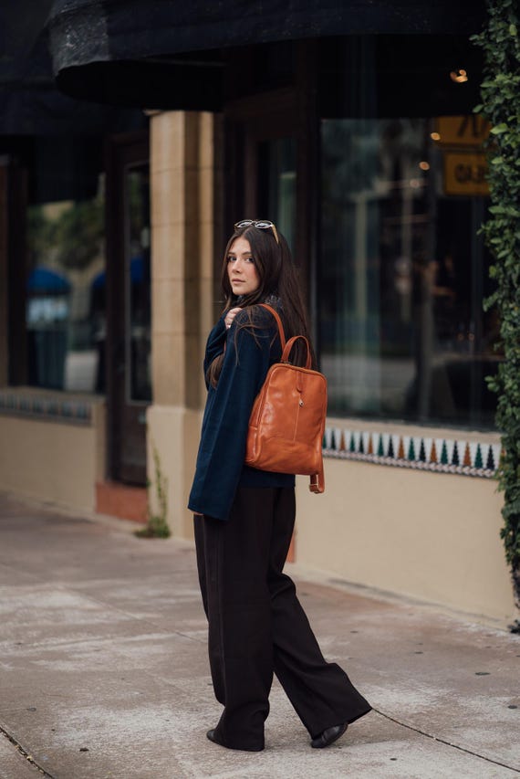Leather Backpack Purse, Mini Leather Backpack for Women  display picture 1
