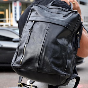 Handgefertigter italienischer Lederrucksack, Elegante Echtledertasche für Männer und Frauen, Luxus Made in Italy Handtasche