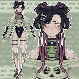 Premade Ready to Use Snake Girl Vtuber Model, Premade, Commercial rights, Live2D