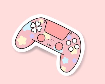Pegatina de control de juego Kawaii: Calcomanía impermeable para portátil