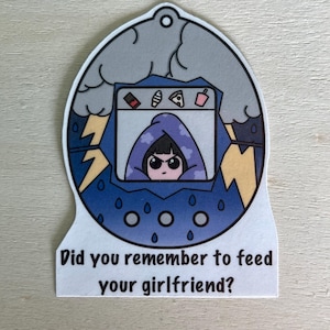 Pegatina de mascota virtual de Girlfriend, troquelada, resistente al agua. Estilo simple kawaii para calcomanías para laptop, diarios, fundas de teléfono, regalo de aniversario
