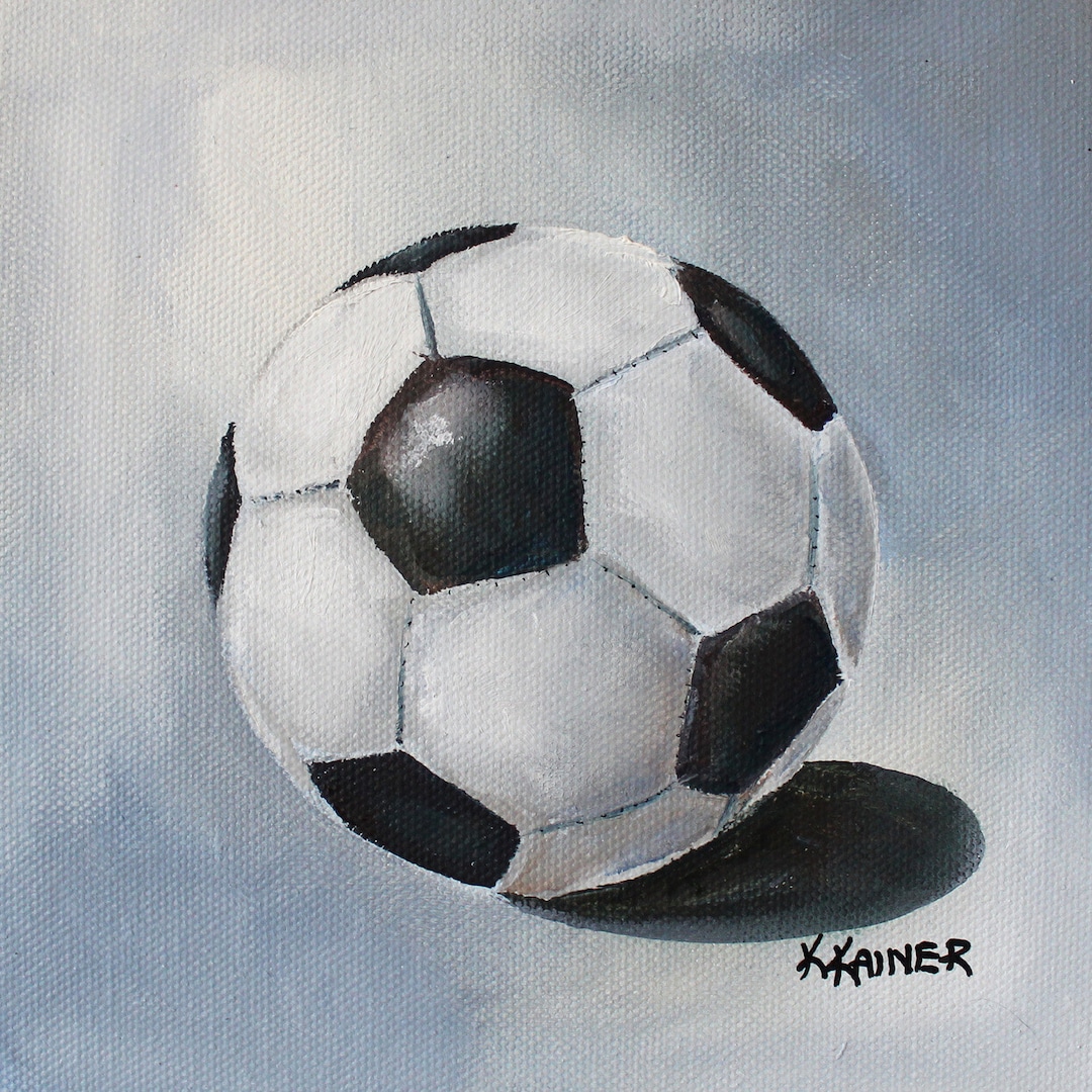 Soccer Ball Sports ORIGINAL Oil Painting Art by Kristine Kainer Etsy
