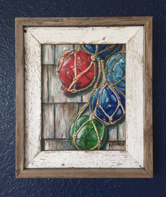 Vintage Japanese Fishing Floats Glass Spheres ORIGINAL Oil Painting by  Kristine Kainer 