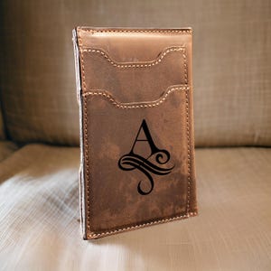 Personalized Slim Wallet, Valentines Day Gift for Him, Minimalist Leather Card Holder, Card Holder for Him, Gift for Boyfriend, Gift for Him