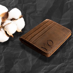 Regalo de Navidad de cuero, billetera de cuero, billetera de hombre personalizada, billetera de cuero grabada, regalo de Navidad, regalo para él, regalo para ella