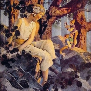 Girl with Elves - Maxfield Parrish (1906)