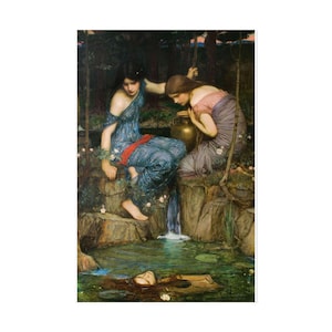 Nymphs w Head of Orpheus  - J W Waterhouse Painting - 1900, Wall Art Home Decor, Greek Mythology Artwork, Rolled Poster Art Print