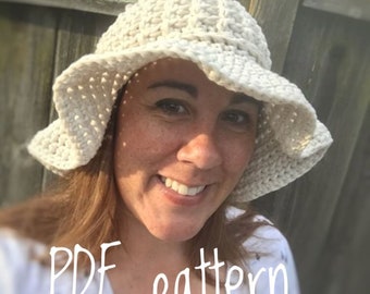 Bodega Bay Beach Hat PDF Pattern child and adult size,beach hat crochet pattern, beach hat,  summer hat, bucket hat, Crochet summer hat