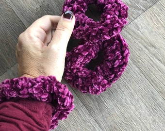 Velvet hair scrunchie - Hair Tie - Top knot Holder *Ready to ship *