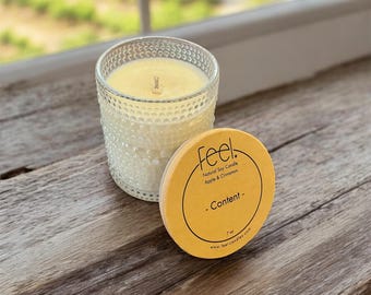 Nontoxic Apple Cinnamon Soy Candle: Cozy Fall Winter Spring Scent, 8oz, Valentine's Day