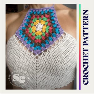 Crochet Pattern: Soul Shine Crop Top, PDF download, Crochet Crop Top, Festival Top, Crochet Top, Crochet Halter Top