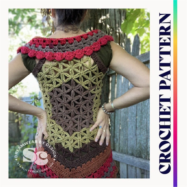 Flower of Life Crochet Vest  Pattern