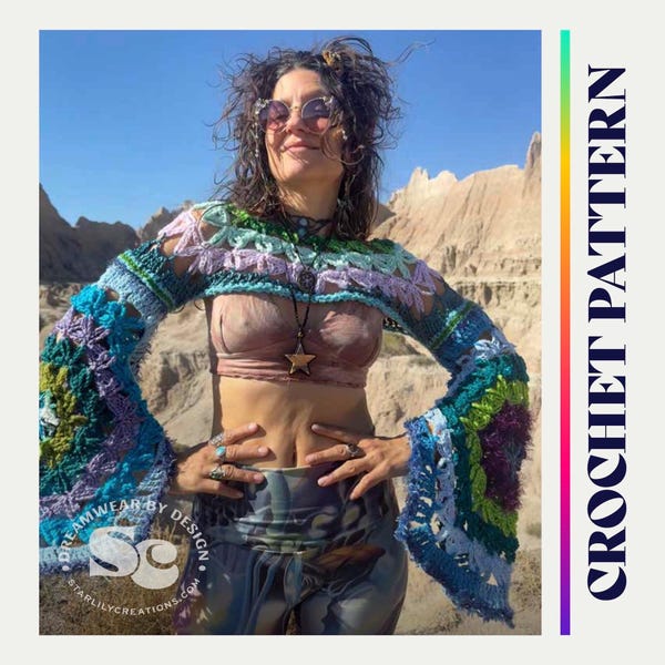 Crochet Pattern: Flower of Life Cropped Shrug, PDF download
