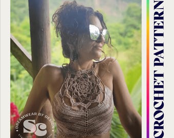 Crochet Pattern: Soul Flower Crop Top, PDF download