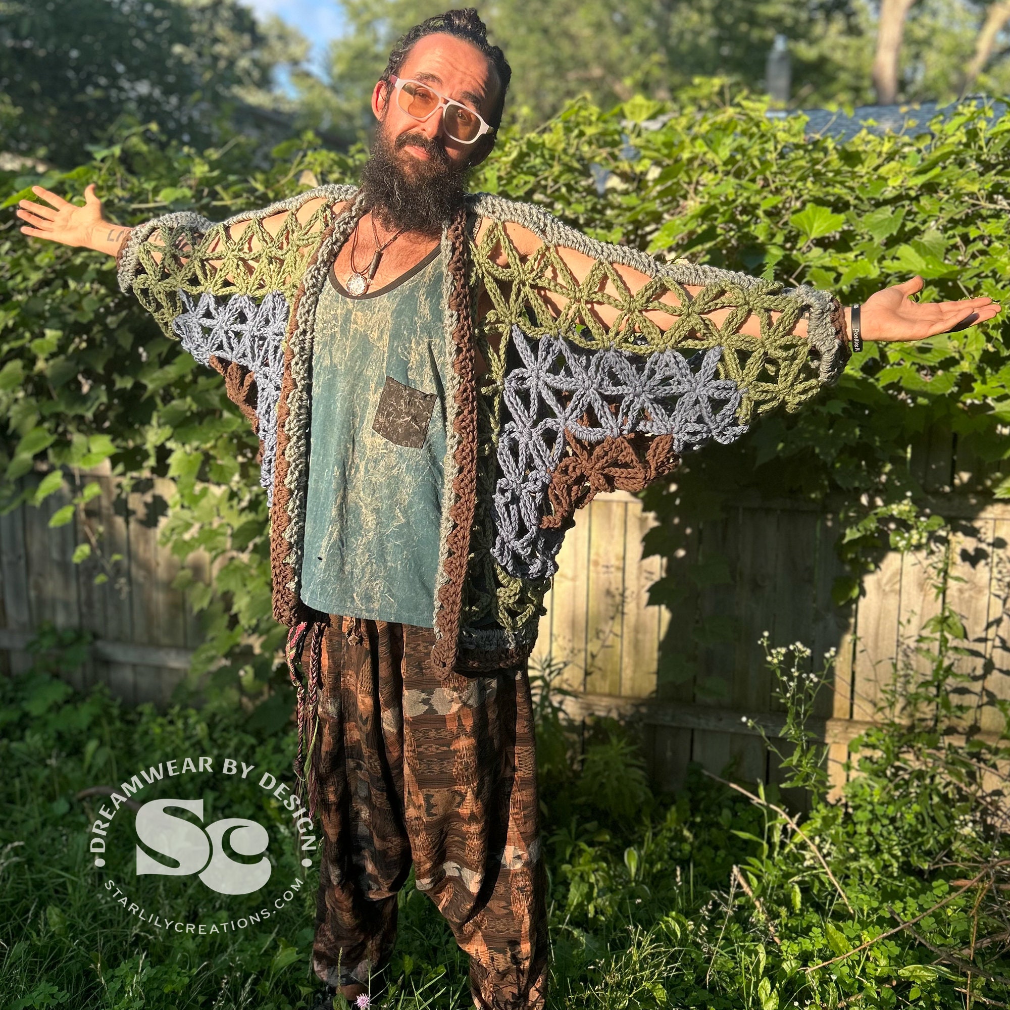 Crochet Pattern: Flower of Life Chunky Cardigan, PDF