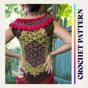 Crochet Pattern: Flower of Life Crochet Vest, PDF download