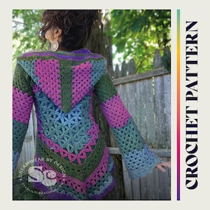 Crochet Pattern: (Bundle) Flower of Life , Fae Vest, PDF download, Oversized Hood, Bohemian Clothing, Boho Clothes, Women’s Crochet, Hippie