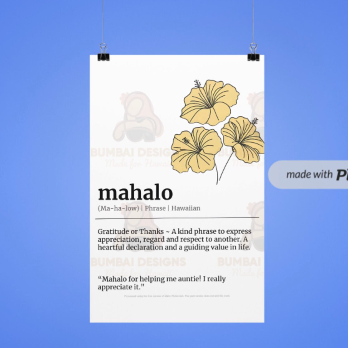Mahalo - Hawaiian Poster DIGITAL - Etsy