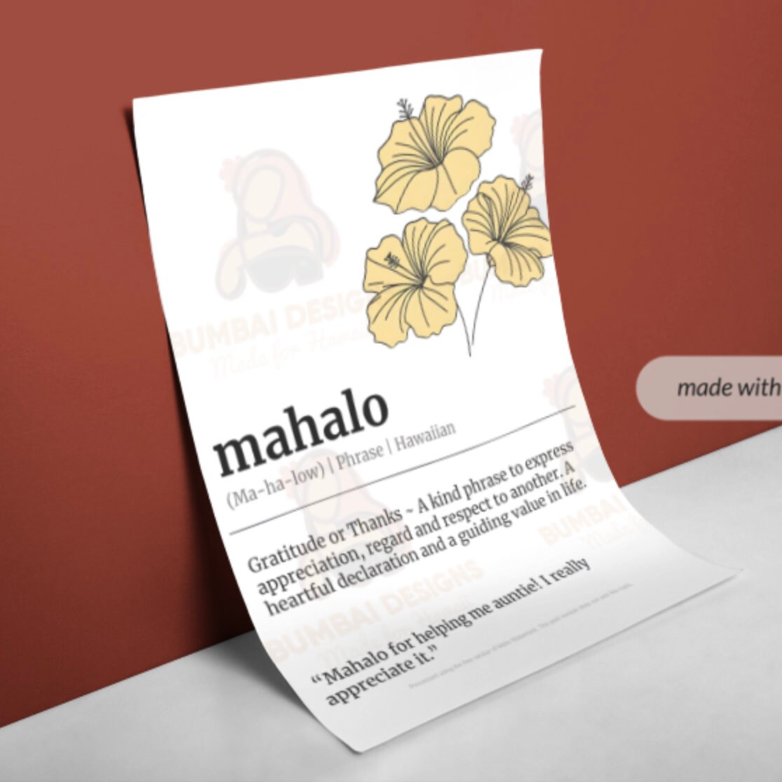 Mahalo - Hawaiian Poster DIGITAL - Etsy