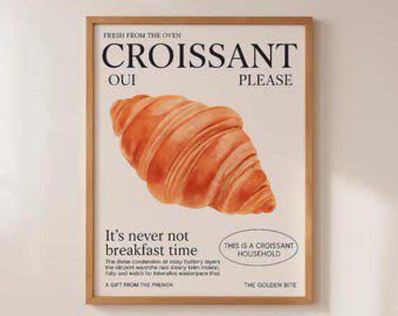 Croissant wall art poster