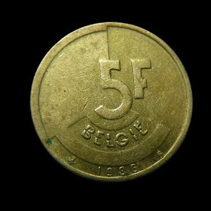 Vintage coin 5 Francs 1986 Belgique